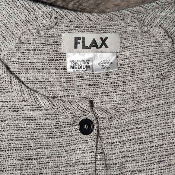 FLAX Linen Button Front Longline Blouse Tunic Women's Medium - Picture 4 of 6